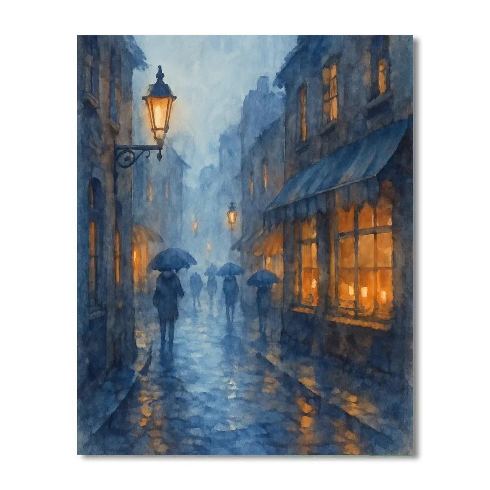 Cobblestone Lantern Alley Paint by numbers kits