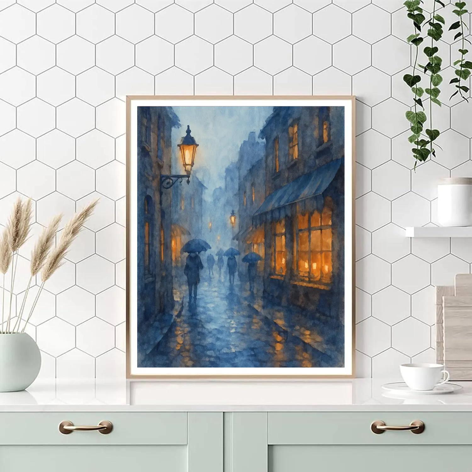 Cobblestone Lantern Alley Paint by numbers kits