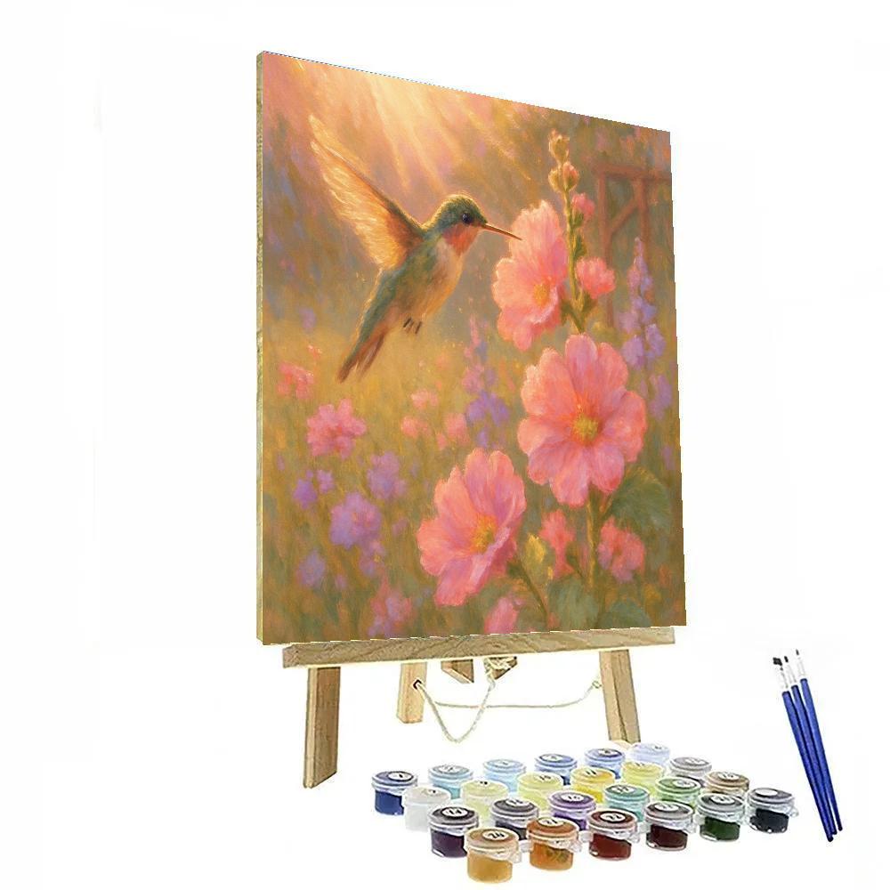 Hummingbird Tea In Wildflower Light Painting by numbers kit