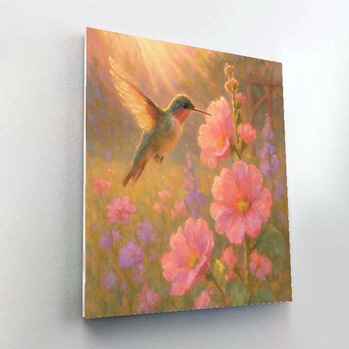 Hummingbird Tea In Wildflower Light Painting by numbers kit