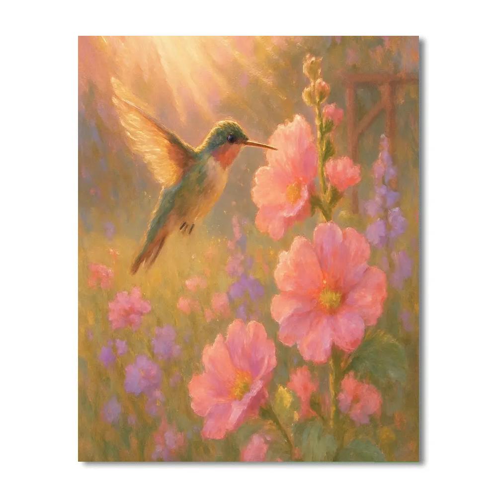 Hummingbird Tea In Wildflower Light Painting by numbers kit