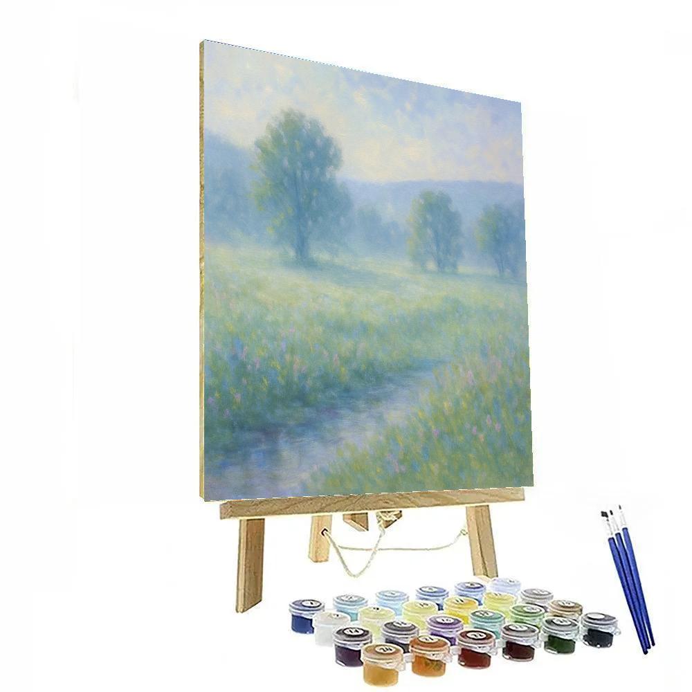 Meadow Of Early Morning Mist Paint by numbers art