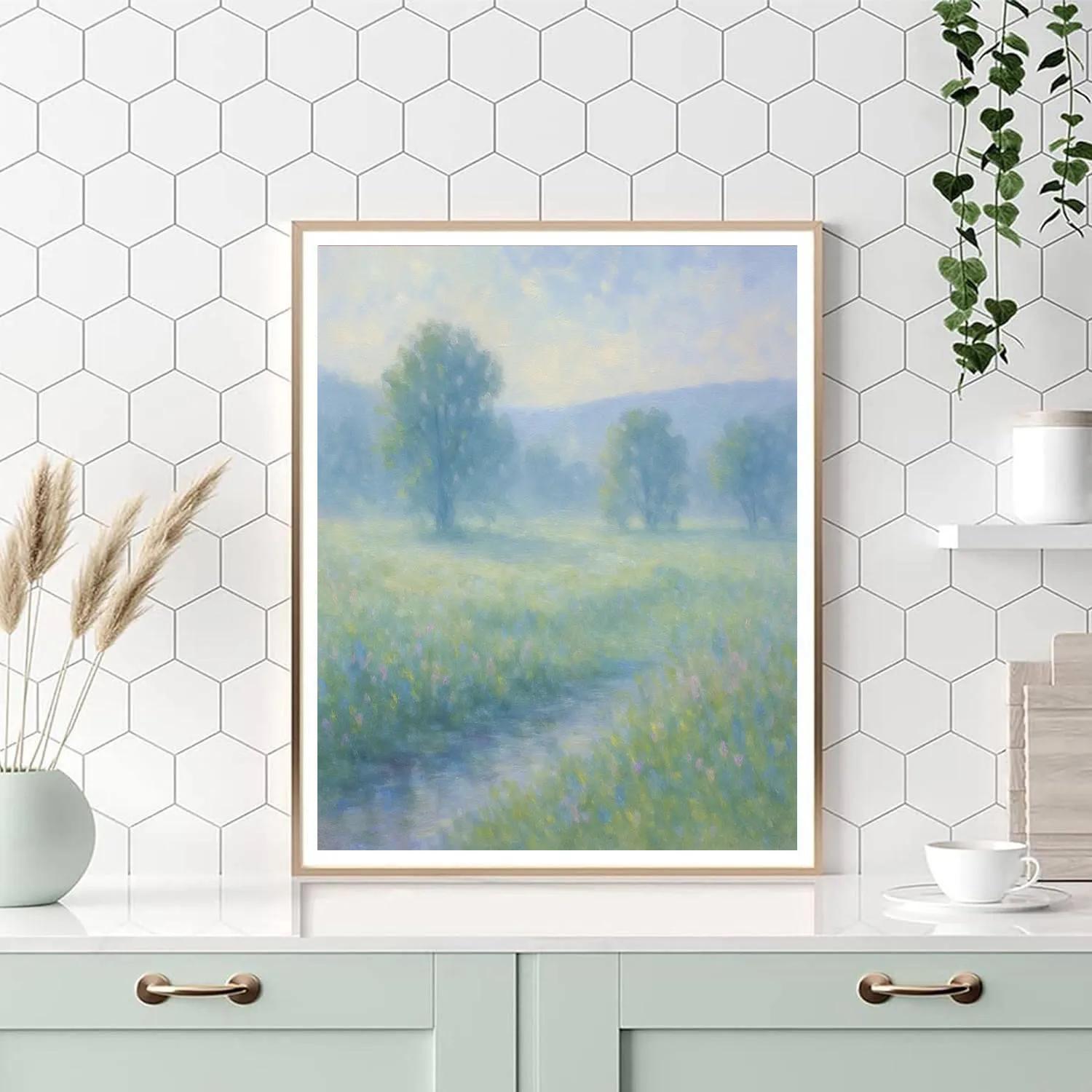 Meadow Of Early Morning Mist Paint by numbers art