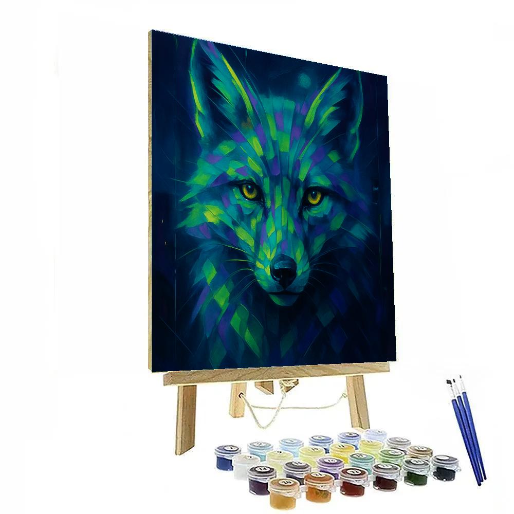 Midnight Fox Mosaic DIY paint by numbers