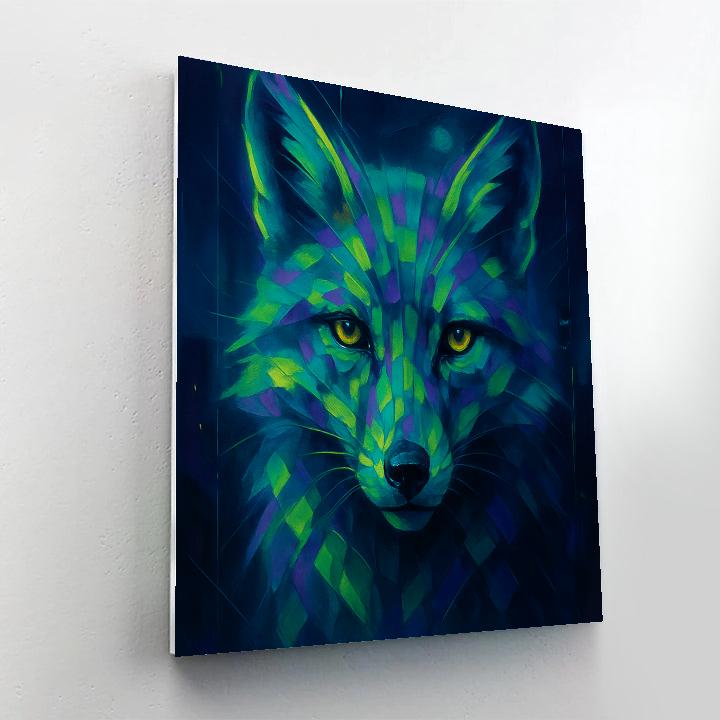 Midnight Fox Mosaic DIY paint by numbers