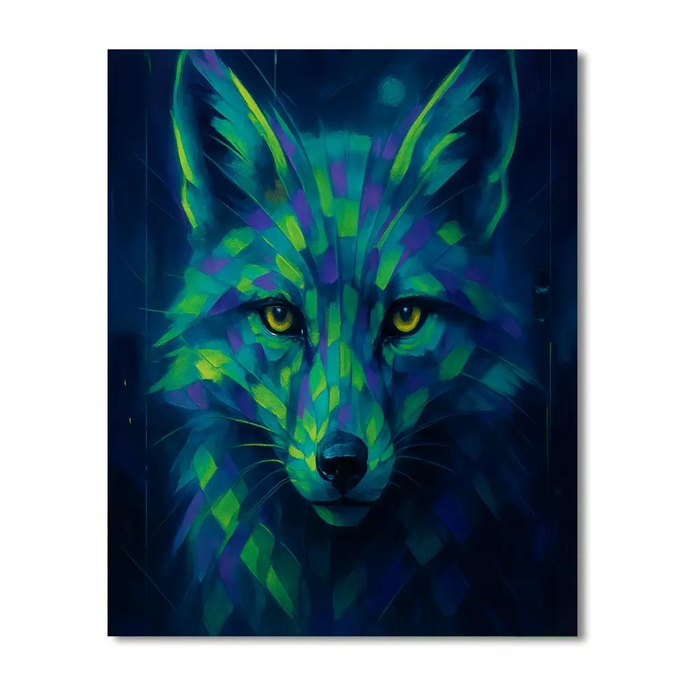 Midnight Fox Mosaic DIY paint by numbers