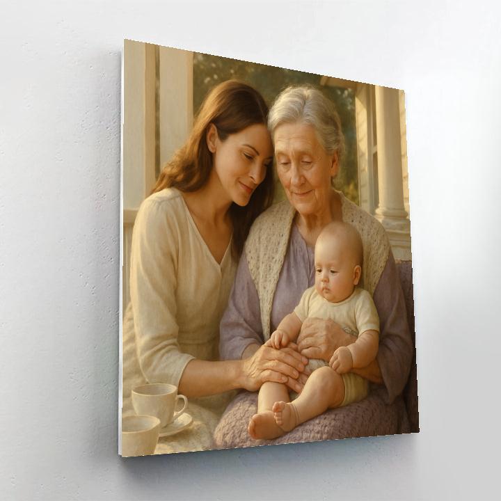 Generations Portrait With Grandmother And Mother Child Painting by numbers kit
