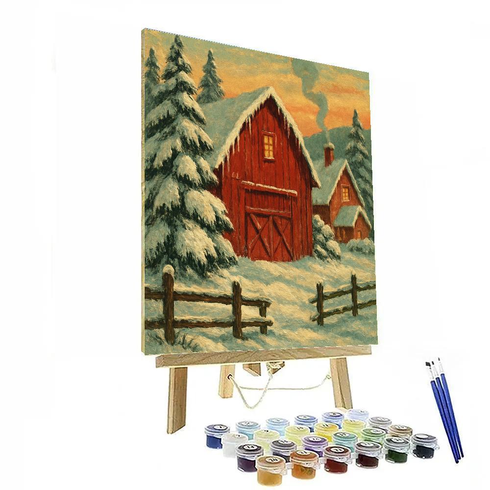 Crimson Barn Serenity Number painting