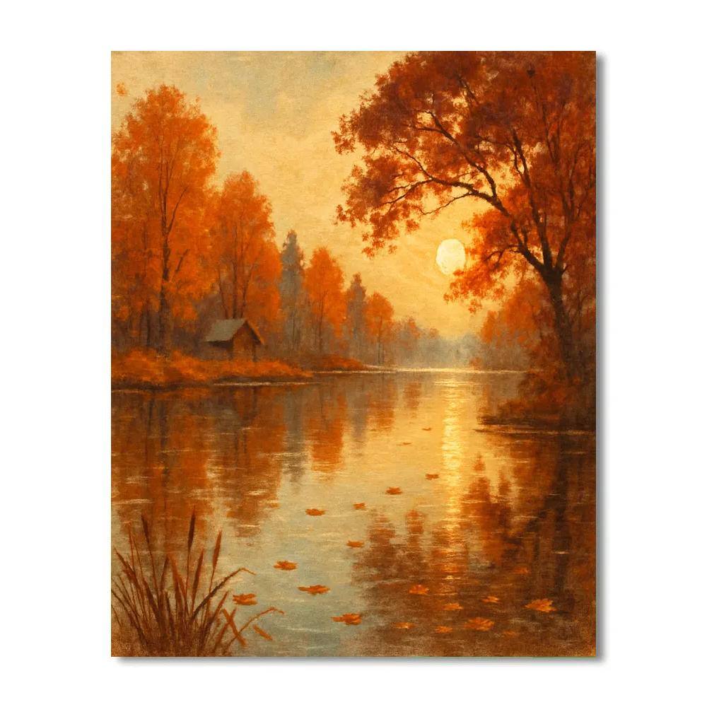 Autumn Reflections At Dawn paint by numbers