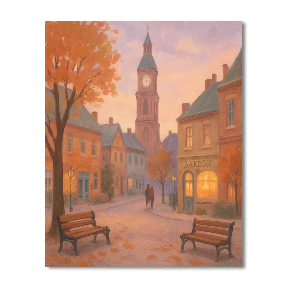 Clocktower Morning In Pastel paint by numbers