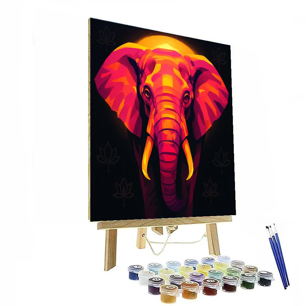 Lotus Elephant Emblem Painting by numbers kit
