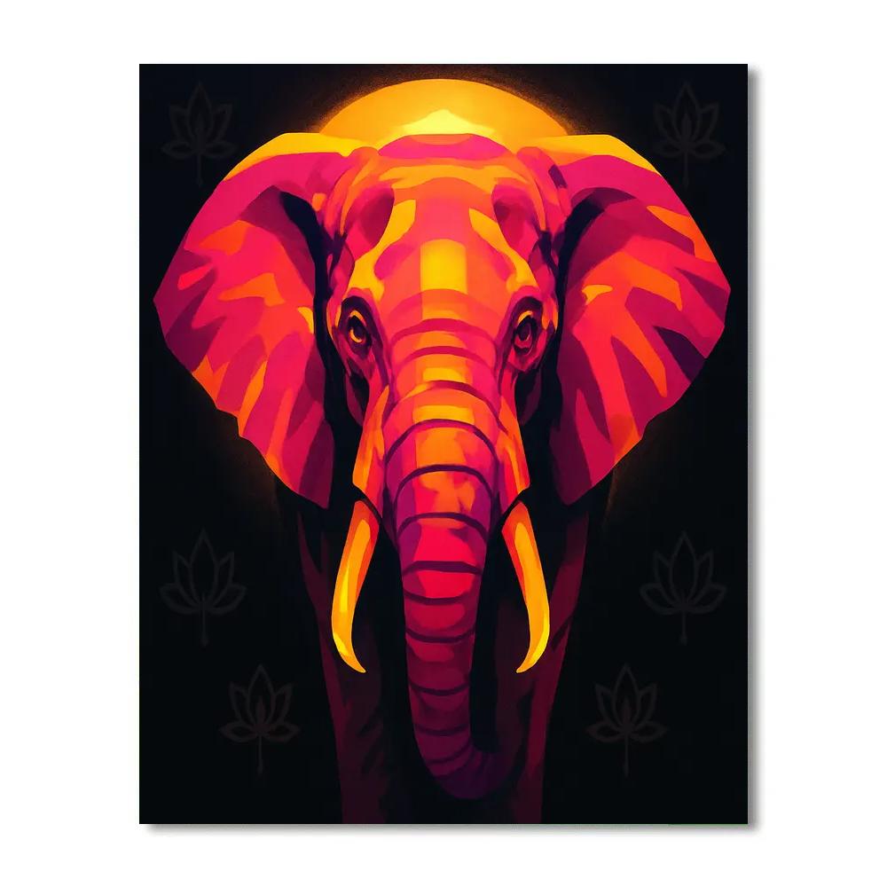 Lotus Elephant Emblem Painting by numbers kit