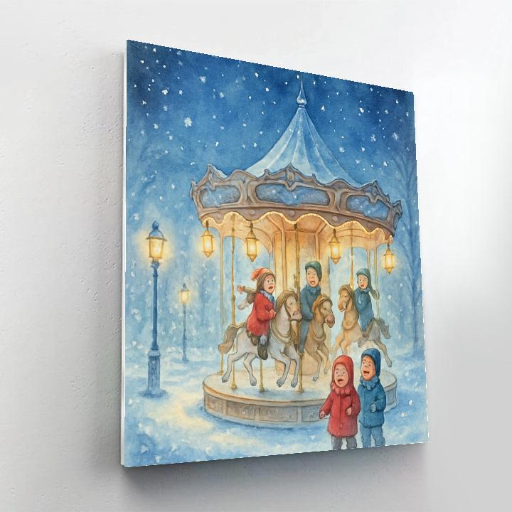 Winter Carousel Of Lights Paint by numbers art