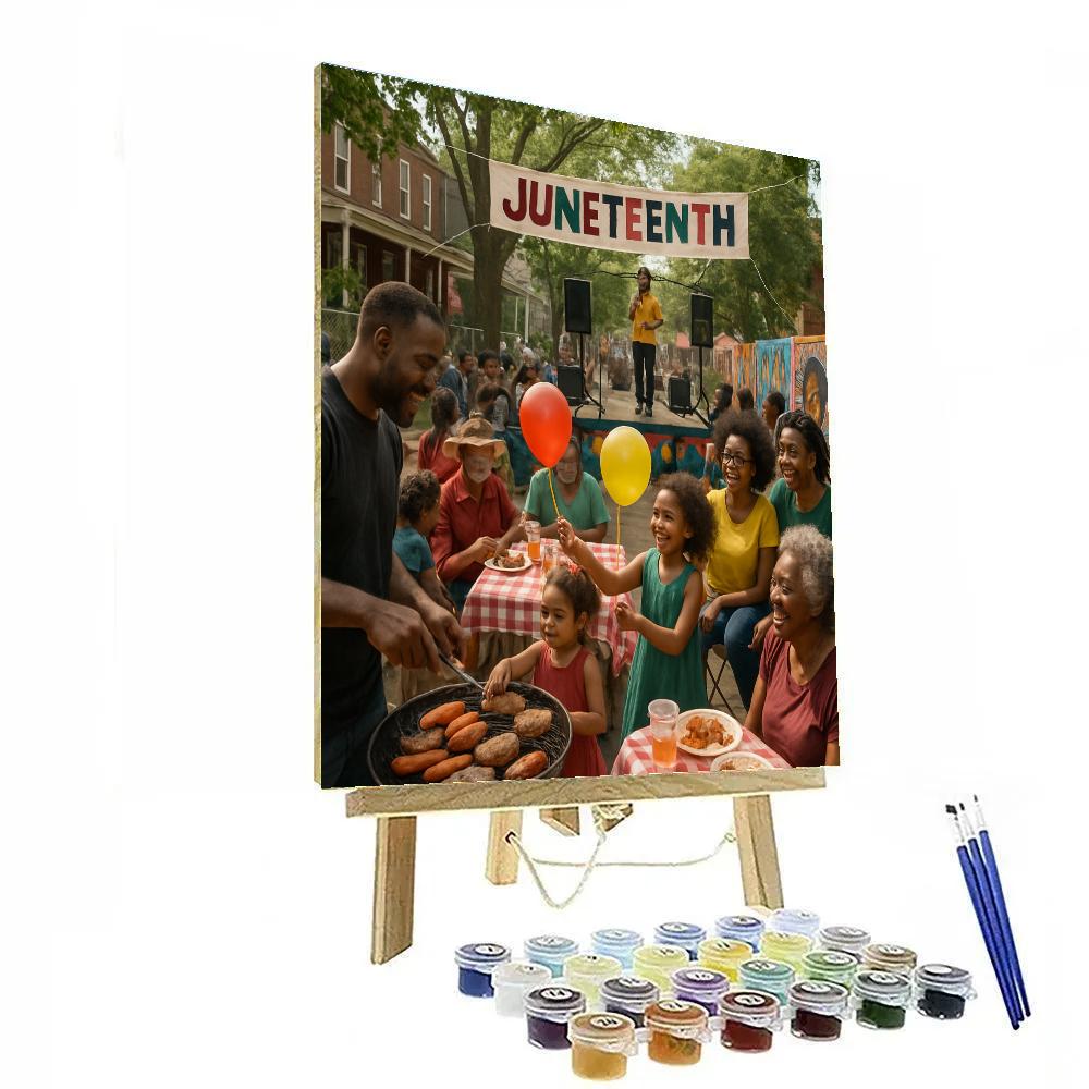 Juneteenth Freedom Festival Block Party Number painting
