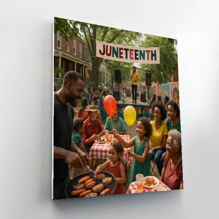 Juneteenth Freedom Festival Block Party Number painting