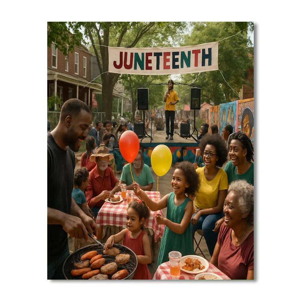 Juneteenth Freedom Festival Block Party Number painting
