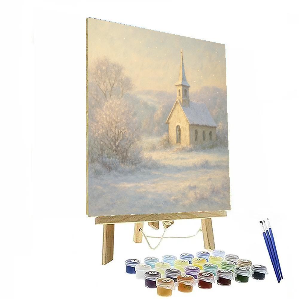 Frostbound Chapel At Dawn Paint by numbers art
