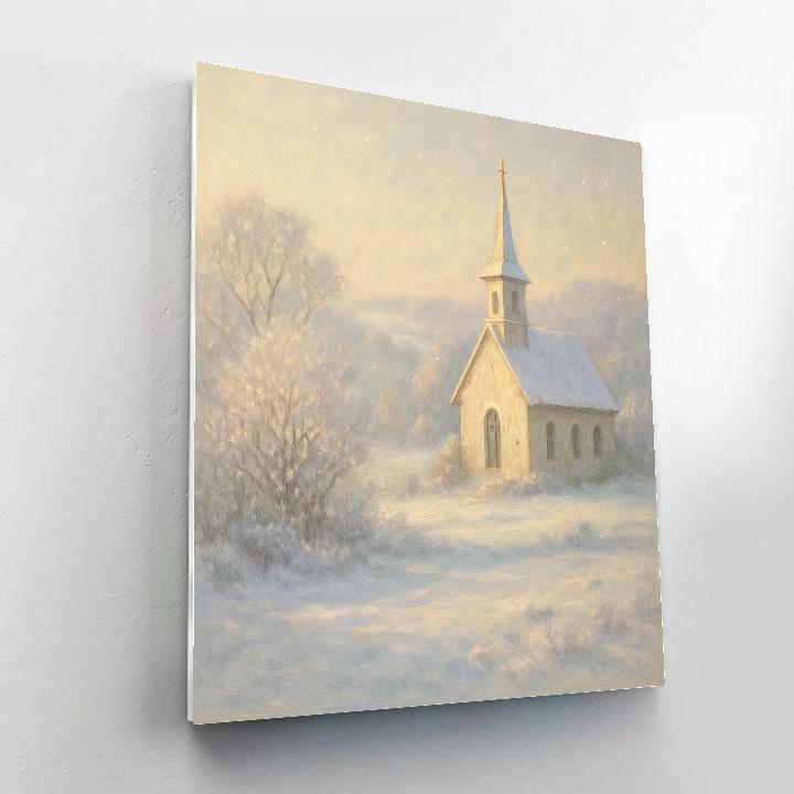 Frostbound Chapel At Dawn Paint by numbers art