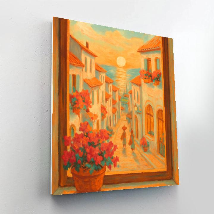 Mediterranean Window View DIY paint by numbers