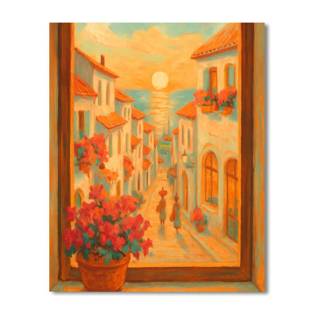 Mediterranean Window View DIY paint by numbers