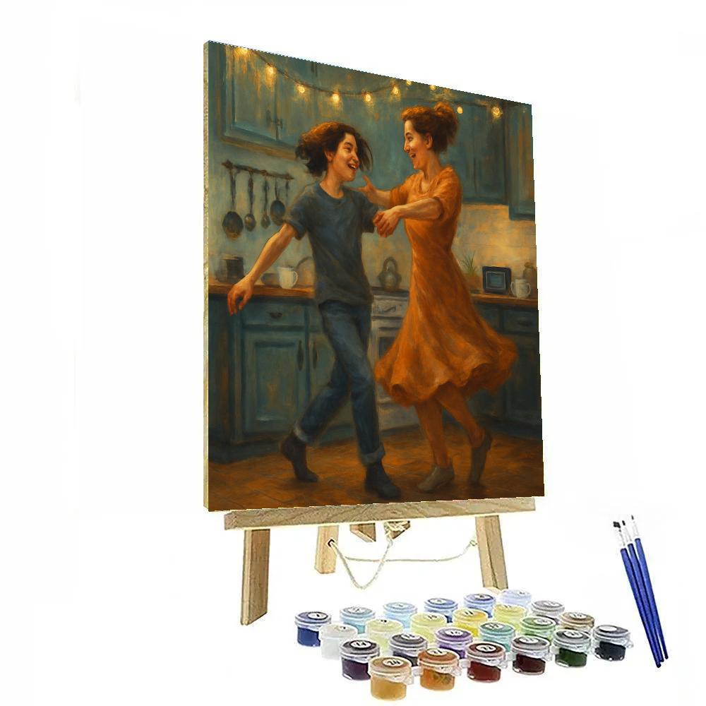 Dance In The Kitchen Mother And Teen painting number kit