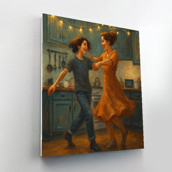 Dance In The Kitchen Mother And Teen painting number kit