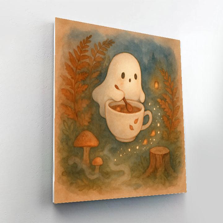 Ghostly Teacup Forest painting number kit