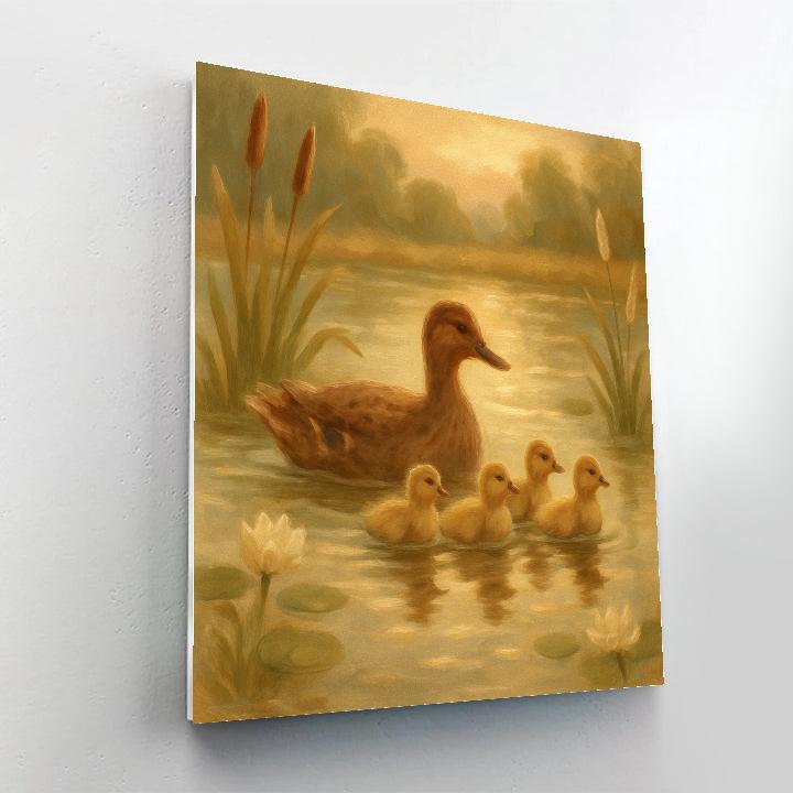 Ducklings On A Quiet Pond Numbered painting kits