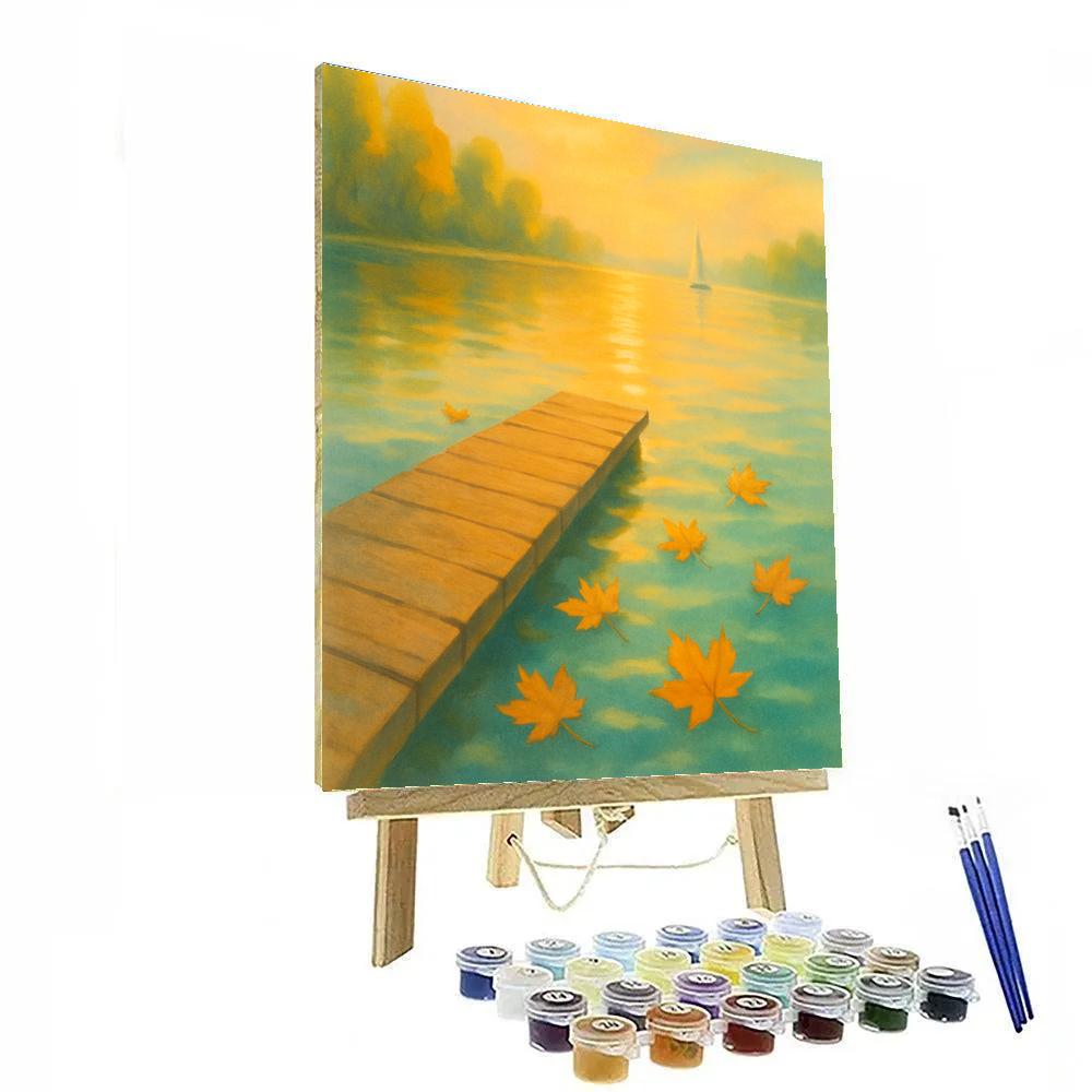 Sunlit Dock And Floating Leaves Painting by numbers kit