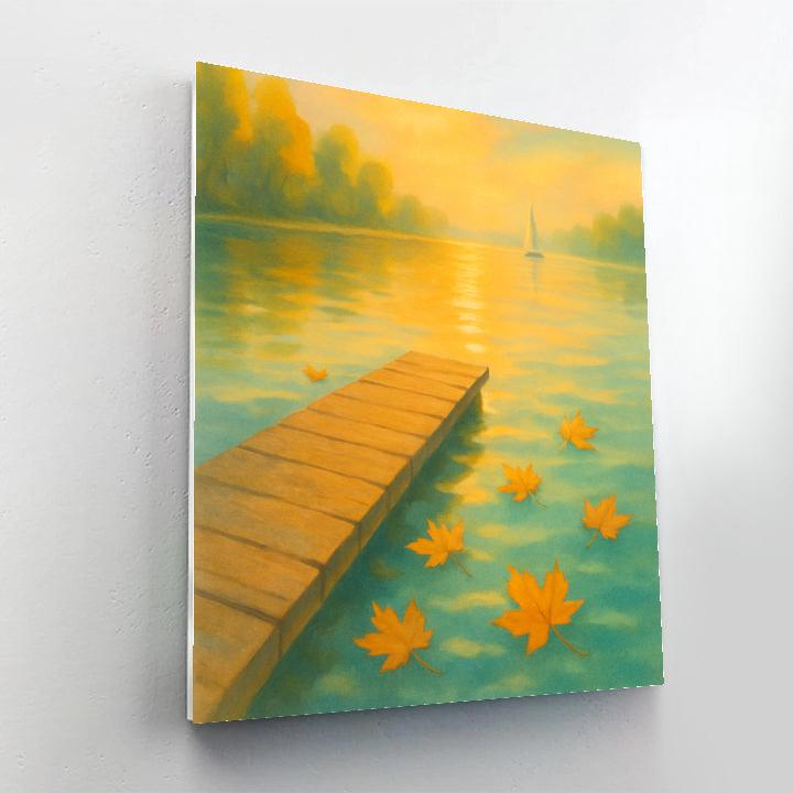 Sunlit Dock And Floating Leaves Painting by numbers kit