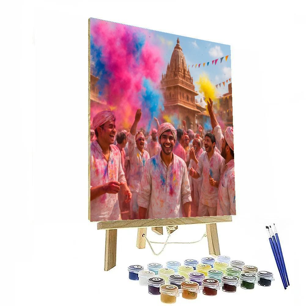 Colorful Indian Holi Festival Numbered painting kits