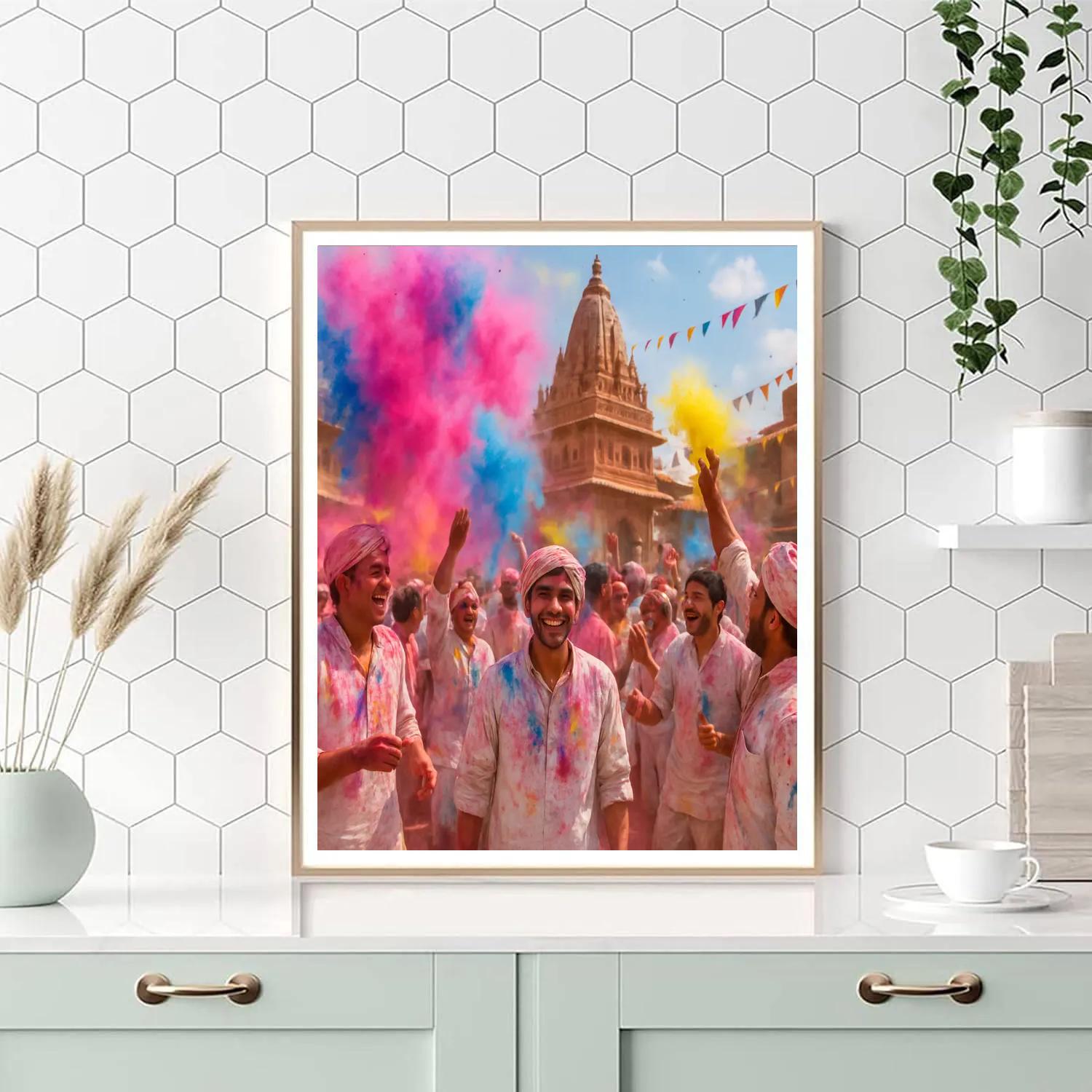 Colorful Indian Holi Festival Numbered painting kits