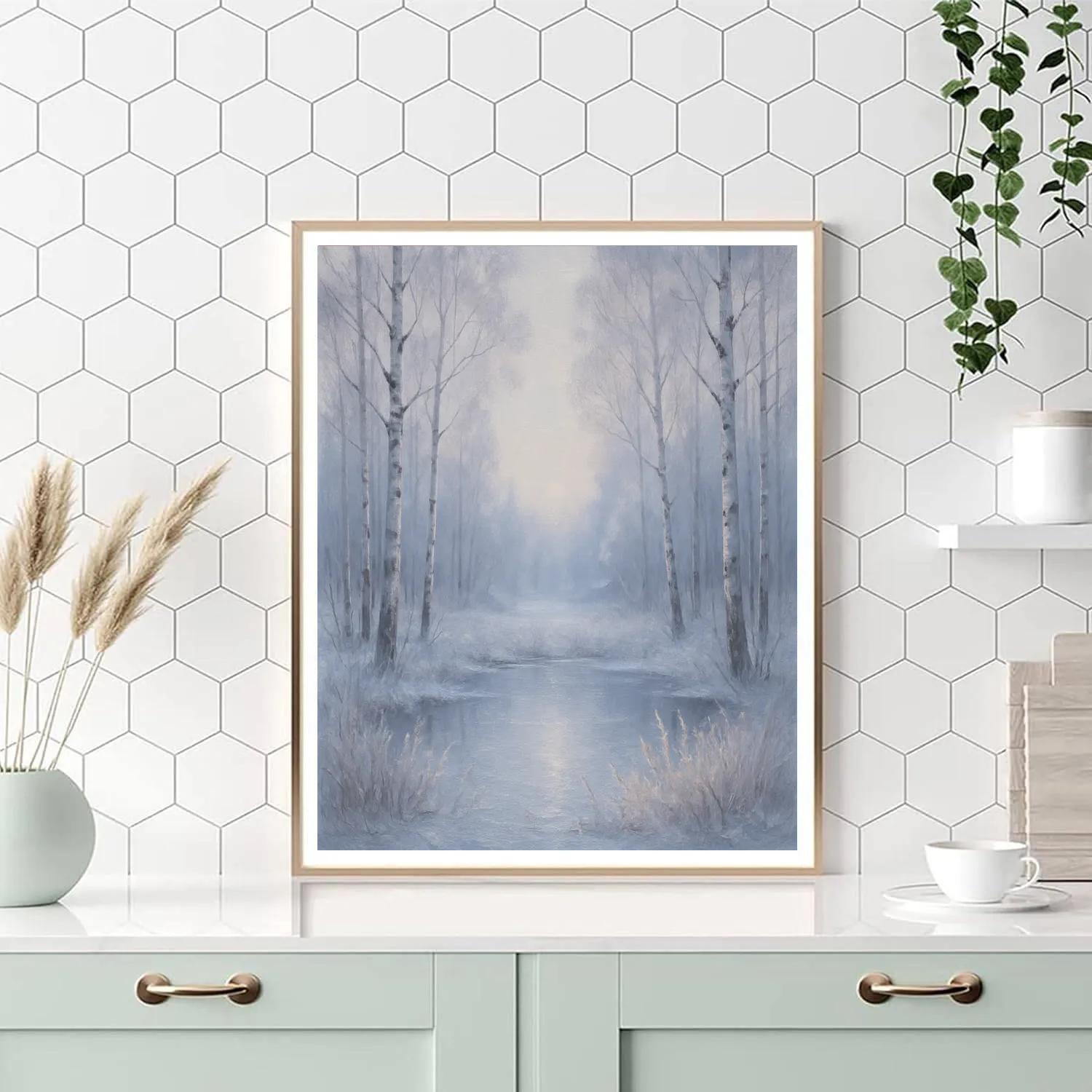 Frosted Pond At Quiet Dawn paint by numbers