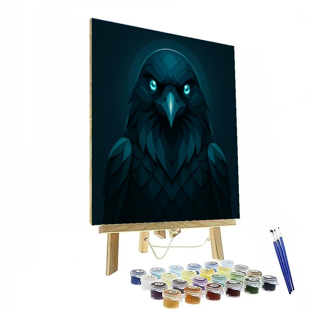 Obsidian Raven Geometry Painting by numbers kit