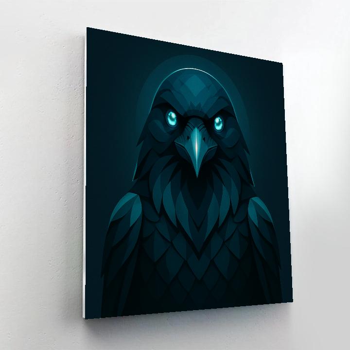 Obsidian Raven Geometry Painting by numbers kit