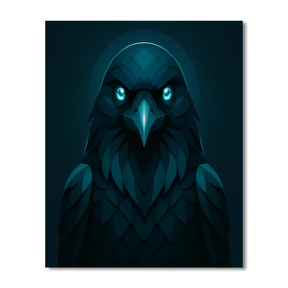 Obsidian Raven Geometry Painting by numbers kit