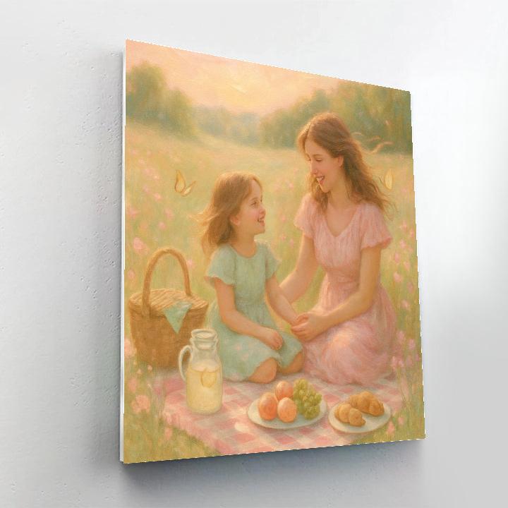 Picnic In The Meadow With Mother And Child Paint by numbers art
