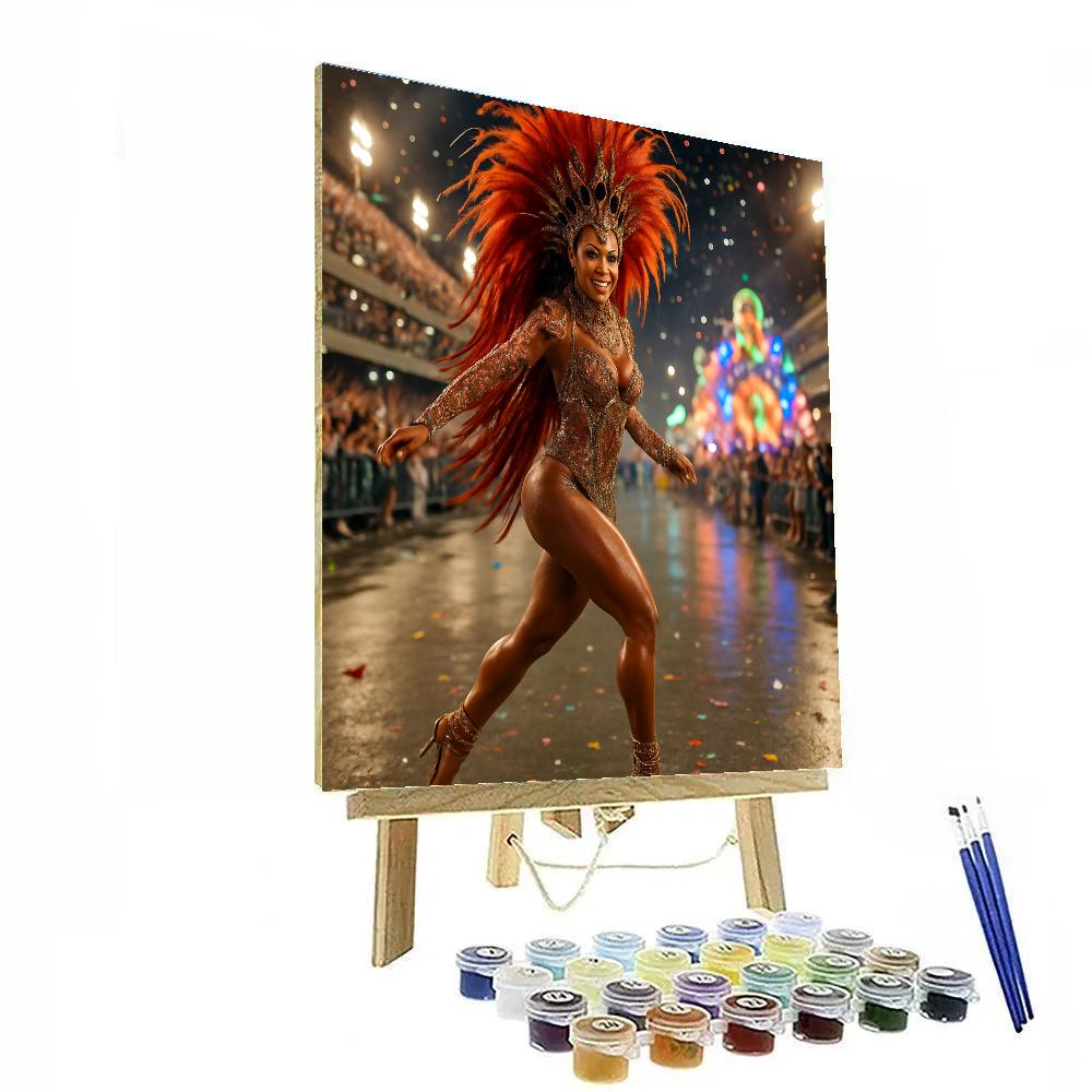 Traditional Rio Carnival Samba Dancer Number painting