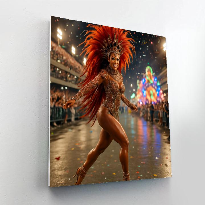Traditional Rio Carnival Samba Dancer Number painting