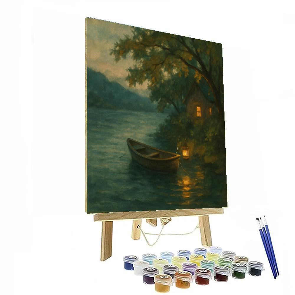 Hidden Cove With Lantern Glow Numbered painting kits