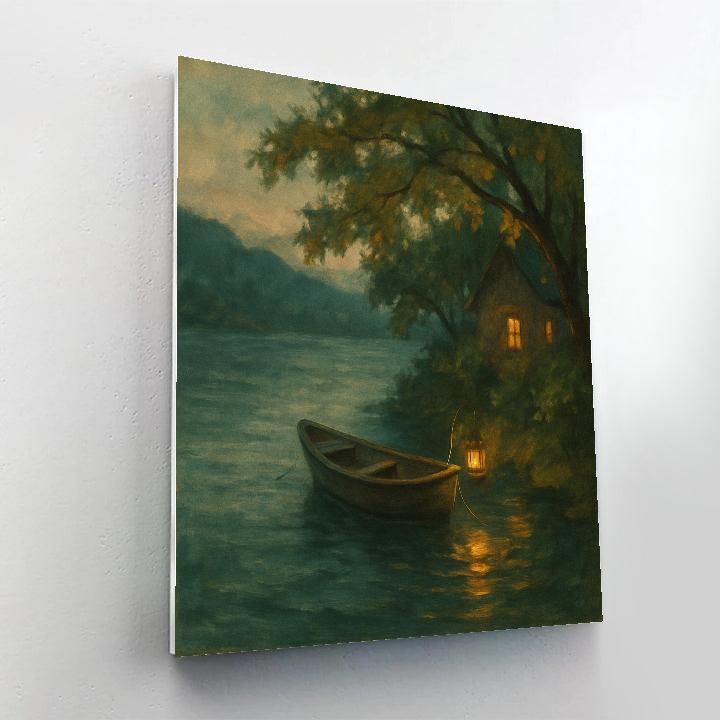 Hidden Cove With Lantern Glow Numbered painting kits