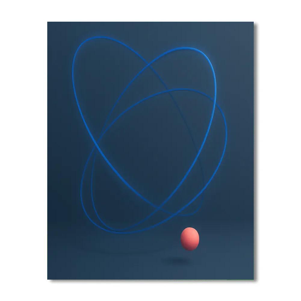 Abstract Orbit Whisper Number painting