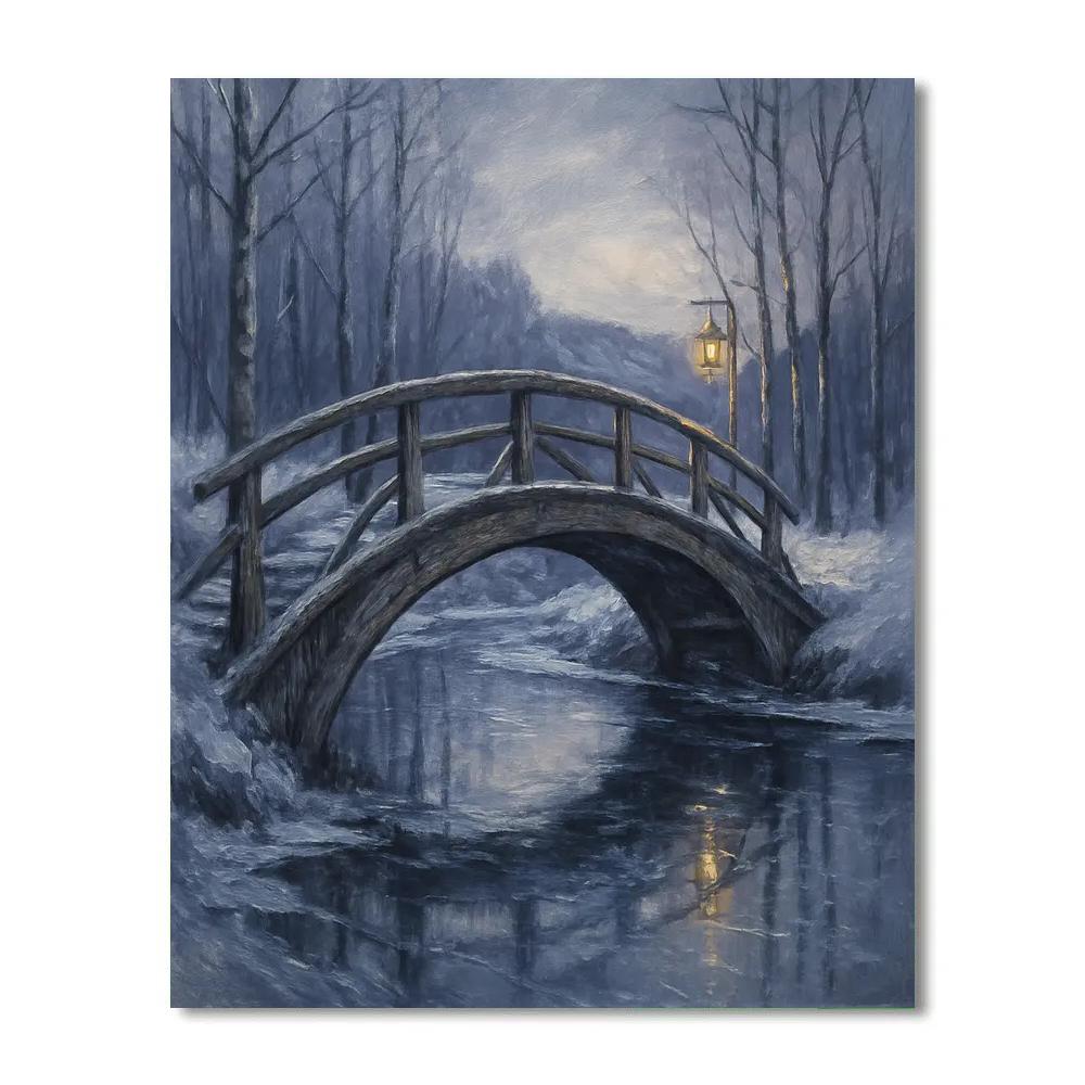 Bridge Over Glassy Ice Paint by numbers kits