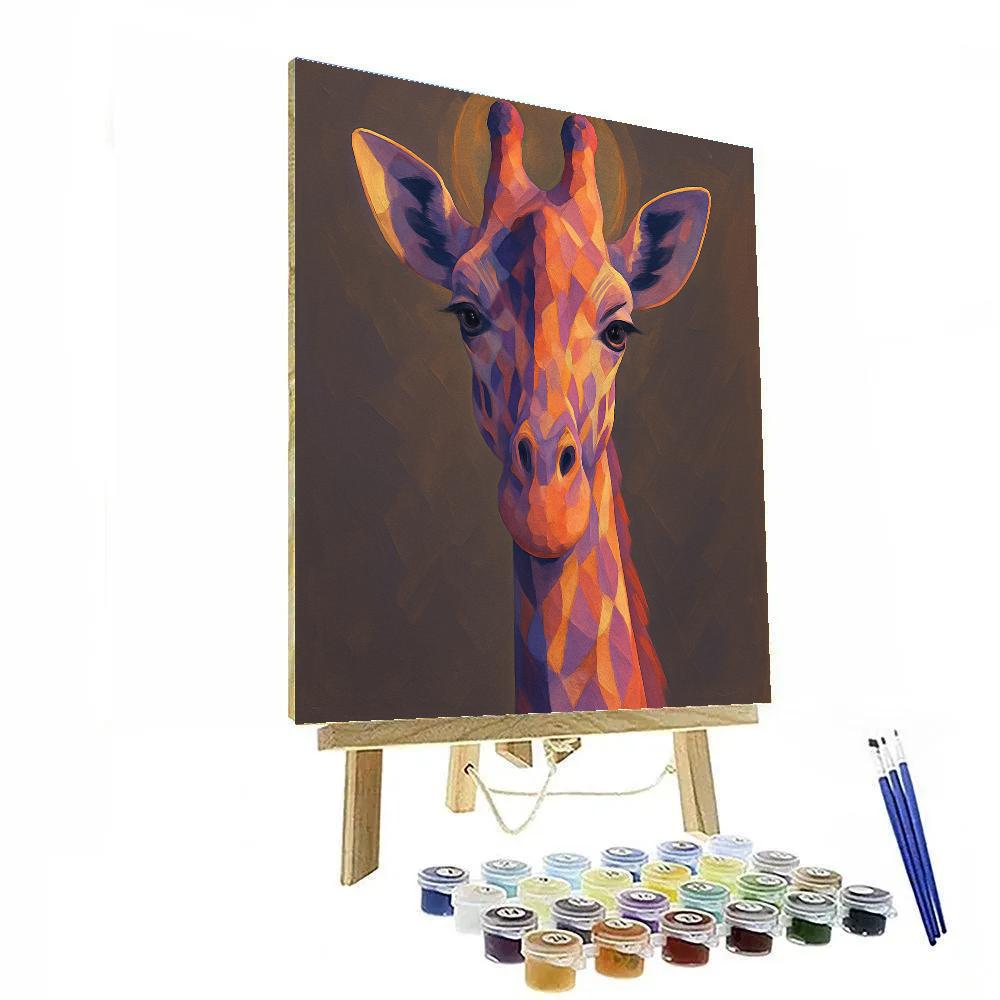 Prismatic Giraffe Silhouette Painting by numbers kit