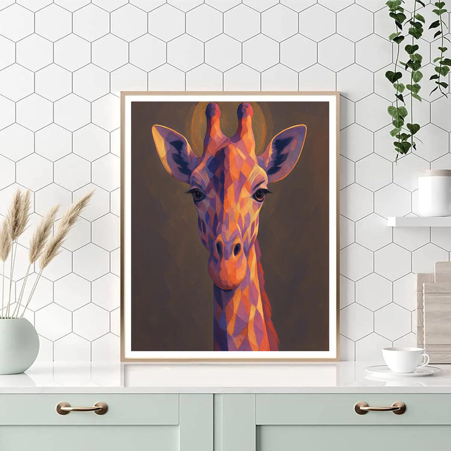 Prismatic Giraffe Silhouette Painting by numbers kit