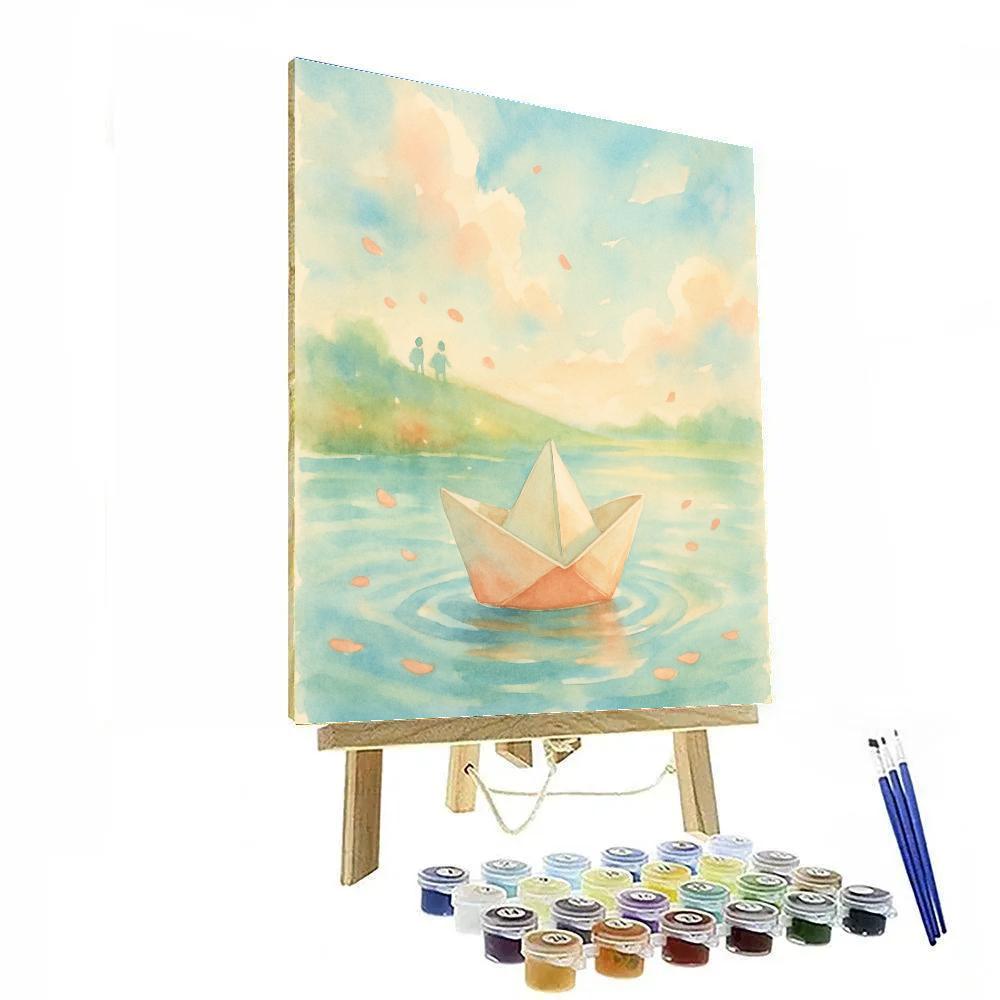 Paper Boat And Summer Sky DIY paint by numbers