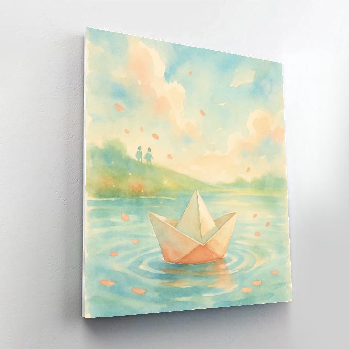 Paper Boat And Summer Sky DIY paint by numbers
