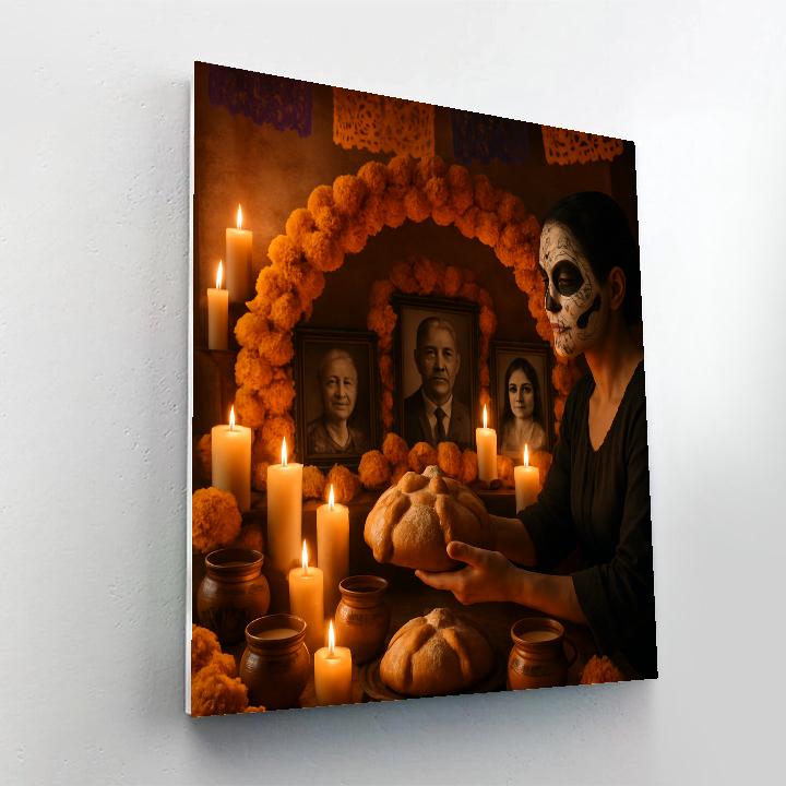 Vibrant Mexican Dia De Muertos Ofrenda paint by numbers
