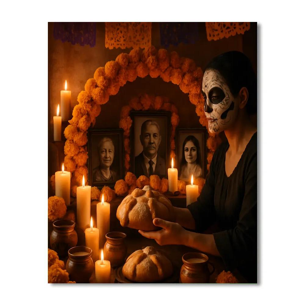 Vibrant Mexican Dia De Muertos Ofrenda paint by numbers