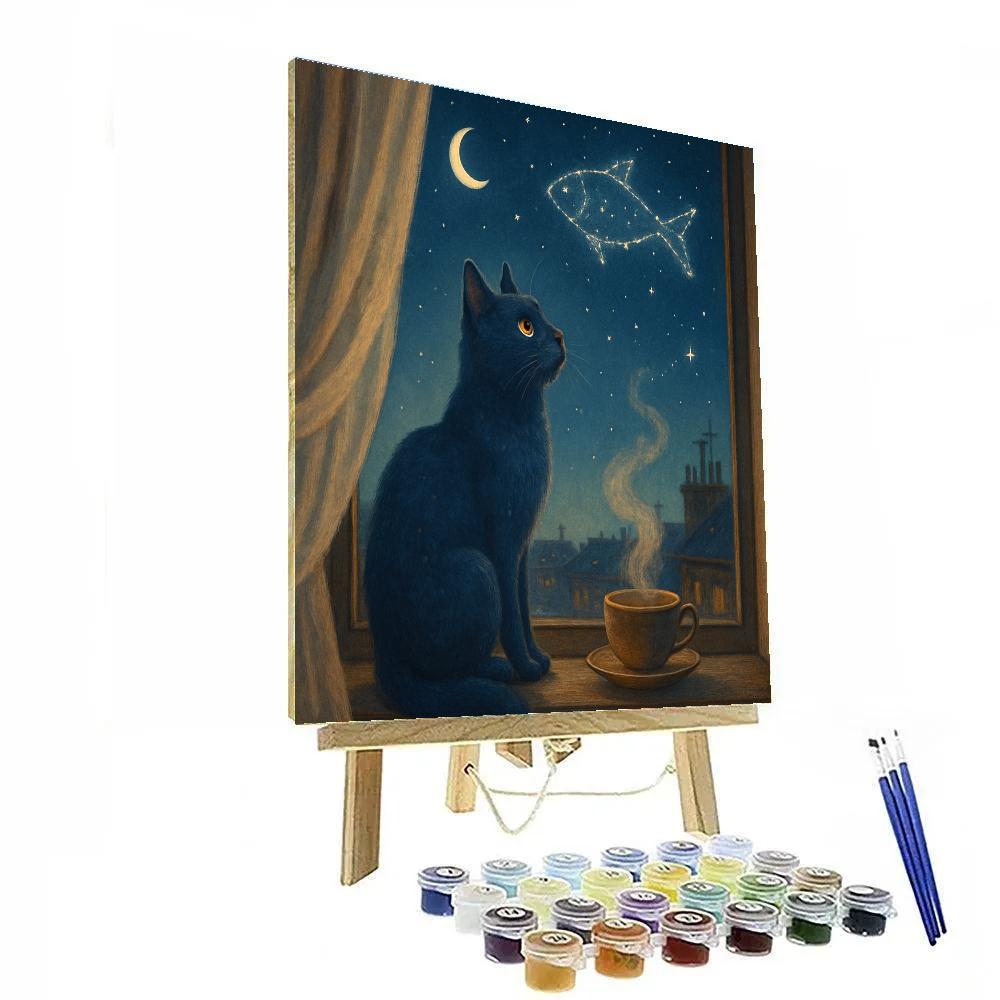 Cat Starwindow Watcher Painting by numbers kit